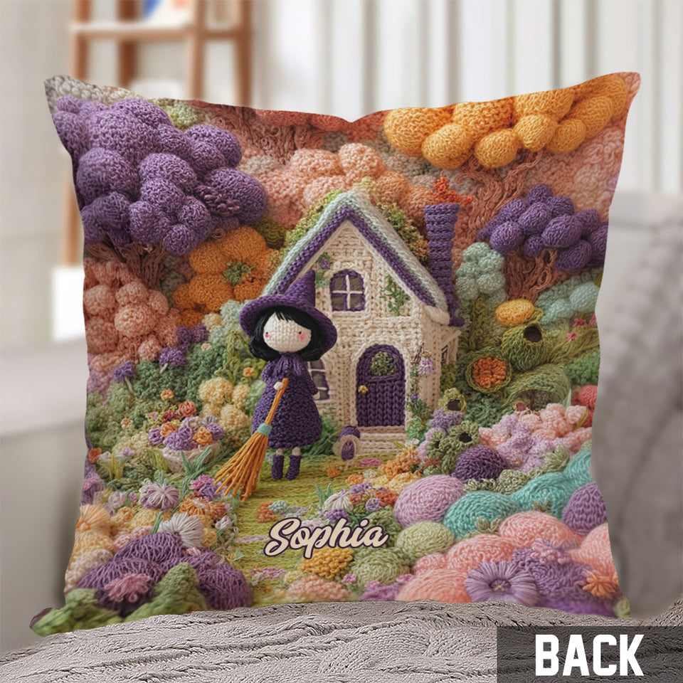 Tiny Witch - Personalized Witch Throw Pillow
