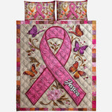 Faith Hope Love - Personalized Breast Cancer Awareness Quilt Set