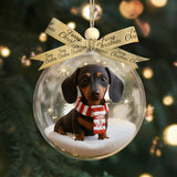 I Love My Dog - Personalized Dog Snow Globe Ornament With Bow
