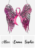 Sensibilisation au cancer du sein - Aile d'ange ruban rose - Décoration attrape-soleil personnalisée à suspendre à la fenêtre pour la sensibilisation au cancer du sein 