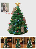 Funny Naughty Cat Small Christmas Tree Miniature - Personalized Cat Custom Shaped Acrylic Plaque
