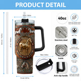 Love Horses - Personalized Horse Tumbler With Plush Charm
