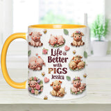 Just A Girl Who Loves Pigs - Personalized Pig Lover Accent Mug