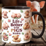 Just A Girl Who Loves Pigs - Personalized Pig Lover Accent Mug