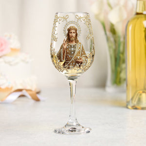 Jesus Christmas Merry And Bright - Personalized Christian Wine Glass With Long Stem
