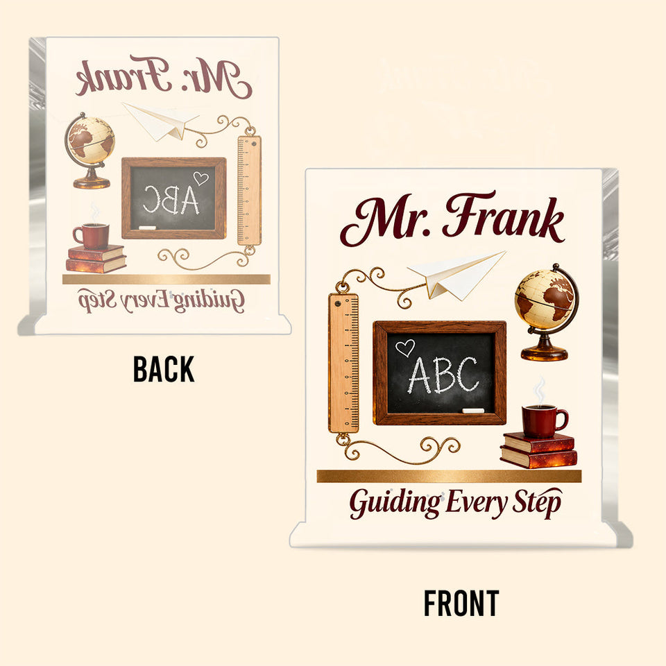 Vintage Teacher - Personalized Teacher Custom Shaped Acrylic Plaque