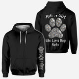 Just A Girl Who Loves Dogs - Personalized Dog All Over Shirt