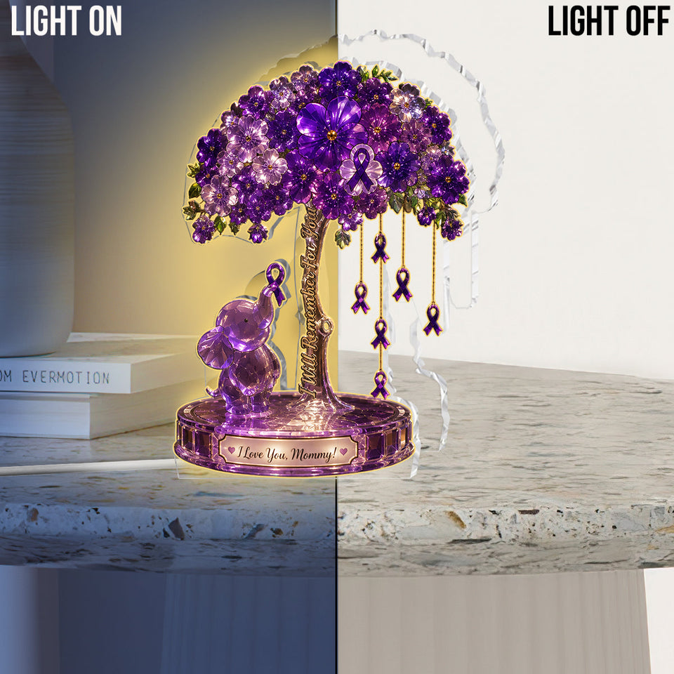 I Will Remember For You - Personalized Alzheimer Awareness Acrylic LED Night Light