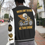 Bikers Go Chrome - Personalized Biker Varsity Jacket