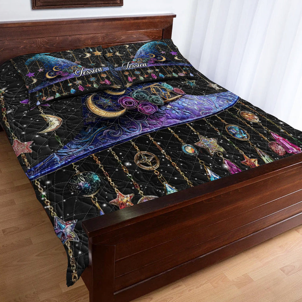 Beautiful Hat - Personalized Witch Quilt Set