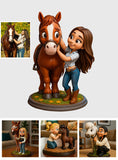Love Horses Cartoonish Style - Personalized Horse Custom Shaped Acrylic Plaque