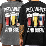Red, White & Brew - Personalized Beer Wash T-Shirt