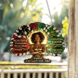 Black Woman Pride, God Says You Are - Personalized African American Window Hanging Suncatcher Ornament