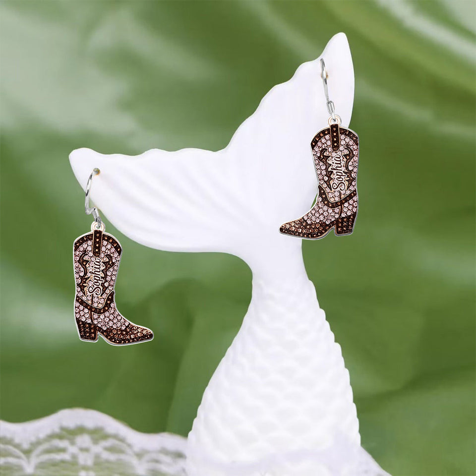 Sparkling Cowgirl Life - Personalized Cowgirl Earrings