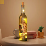 Mother And Daughter Forever Linked Together - Personalized Mother Wine Bottle Lamp