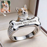 Forever Love Pet - Personalized Dog Adjustable Shaped Ring