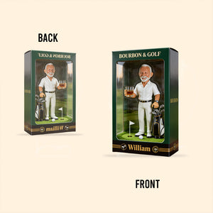 Whiskey, Bourbon, Wine And Golf - Personalized Golf Custom Shaped Acrylic Plaque