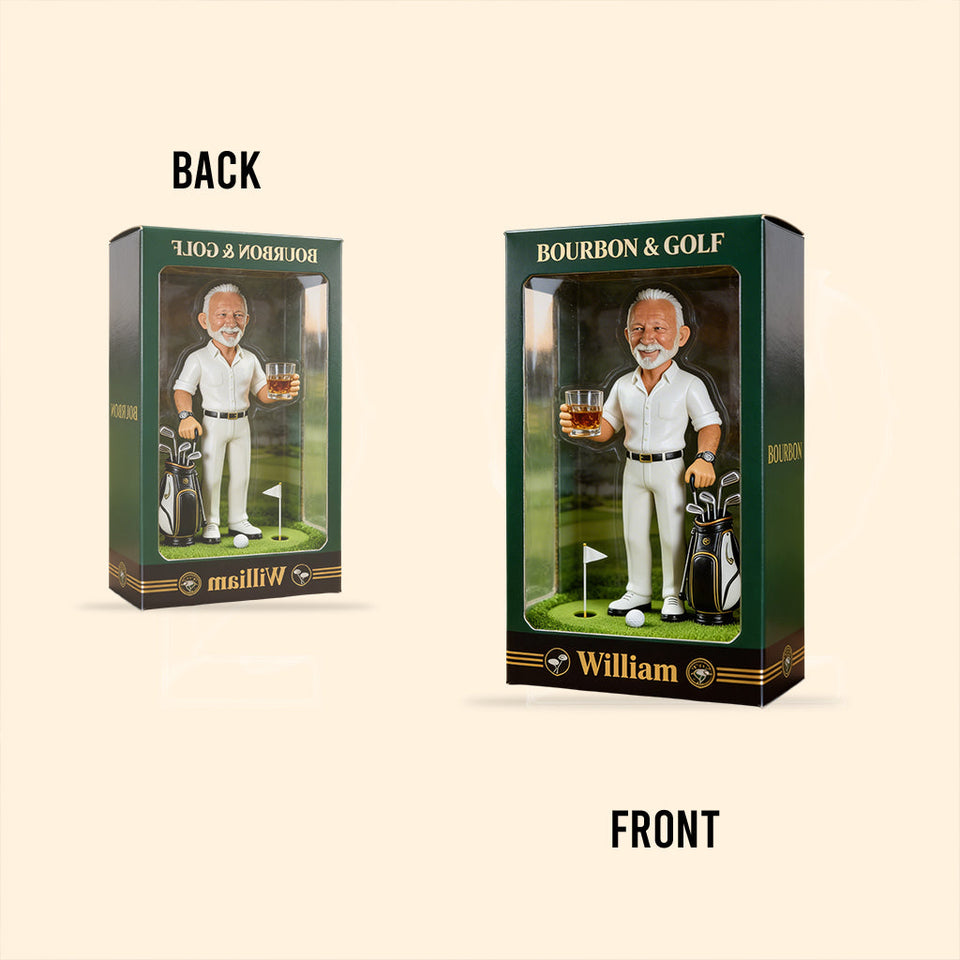 Whiskey, Bourbon, Wine And Golf - Personalized Golf Custom Shaped Acrylic Plaque
