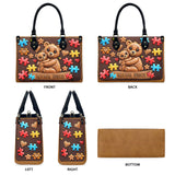 Sac à main en cuir Mama Bear - Sensibilisation à l'autisme