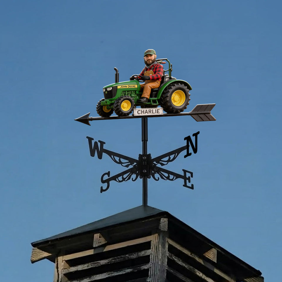 Easily Distracted By Tractors - Personalized Farmer Weather Vane