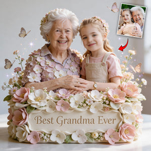 Love Mother Flowers - Personalized Mother Custom Shaped Acrylic Plaque