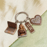 Custom Any Photo, Any Title - Personalized Colleague Premium Keychain With Charms