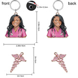 Custom Any Photo - Personalized Nurse Premium Keychain With Charms
