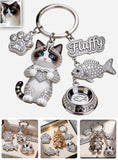 I Love My Cat - Personalized Cat Premium Keychain With Charms