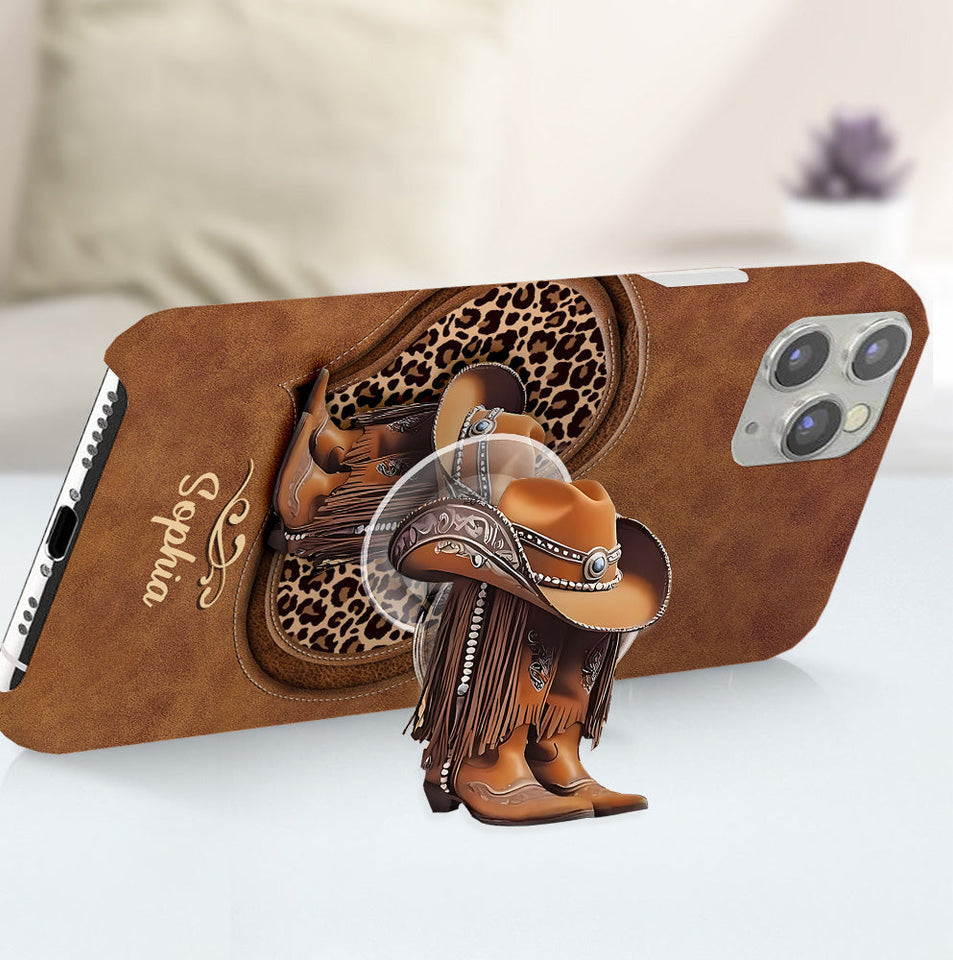 Cowgirl Boots - Personalized Cowgirl Full Print Phone Case