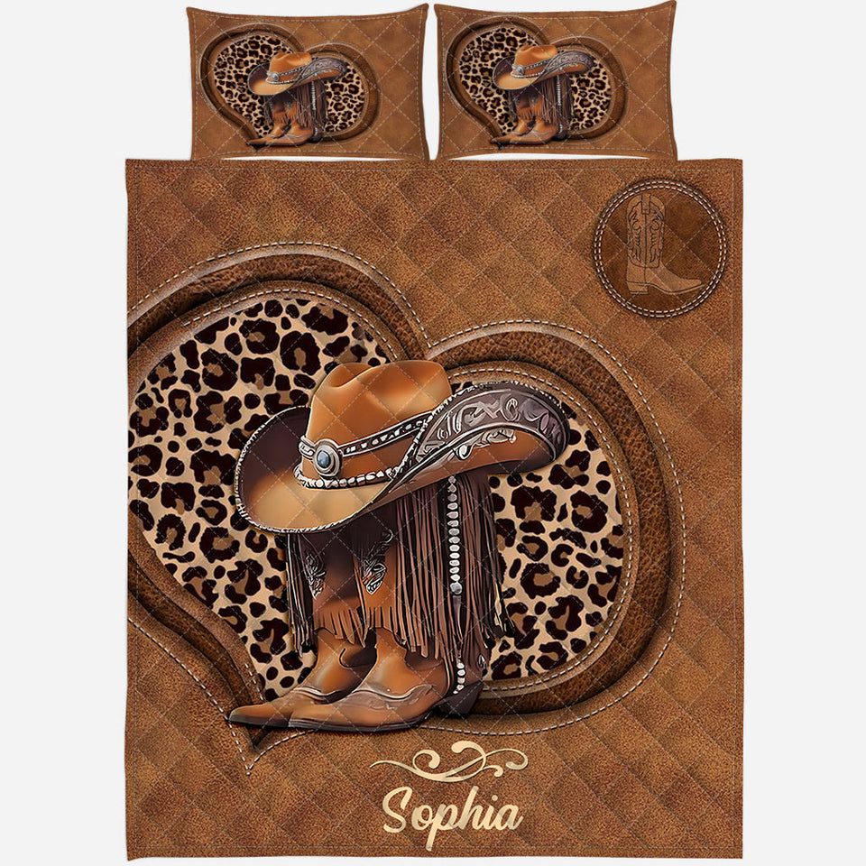 Cowgirl Boots - Personalized Cowgirl Quilt Set