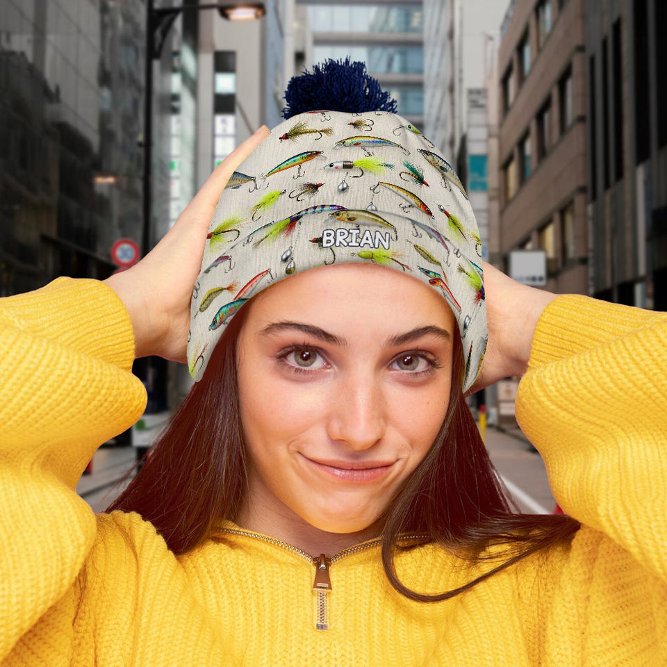 Love Fishing - Personalized Fishing Beanie Hat