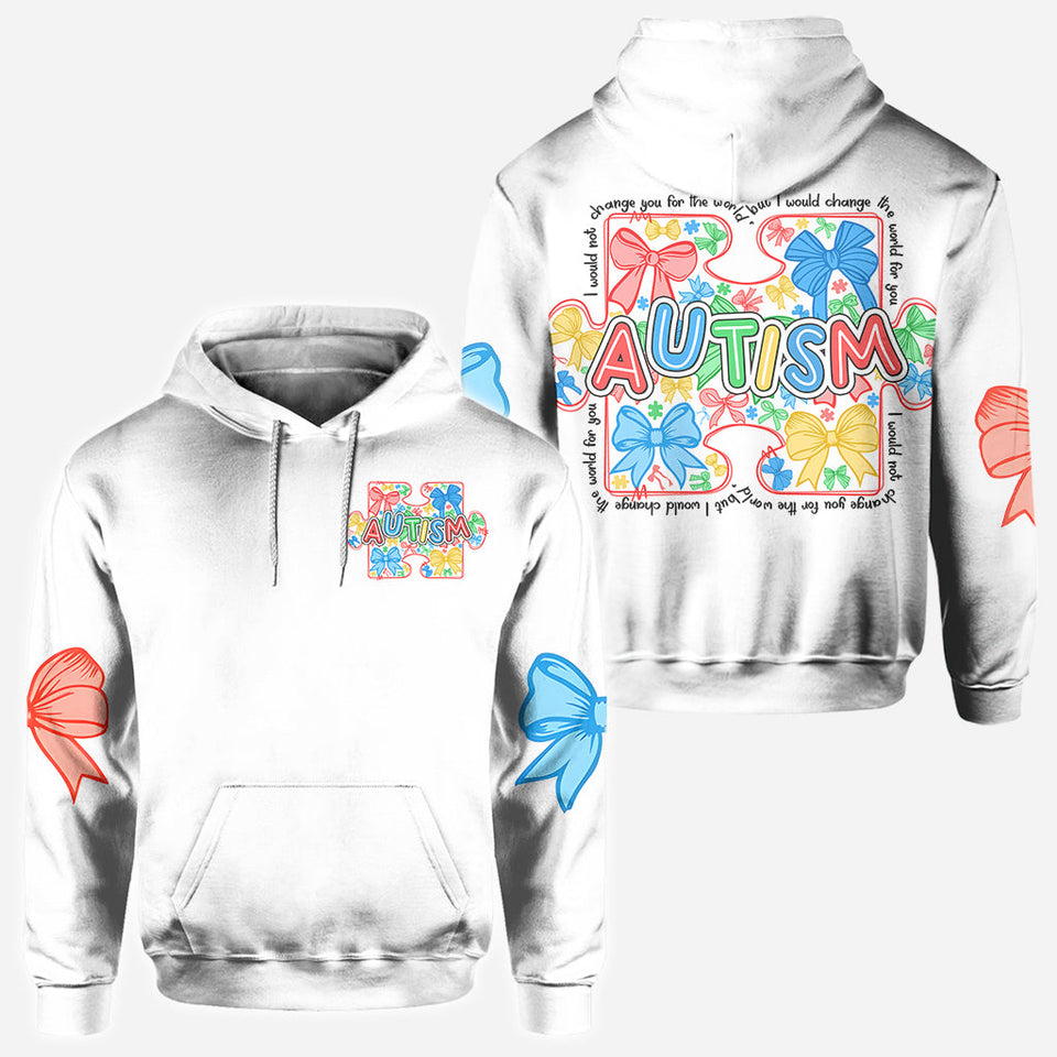 I Would Change The World For You - Autism Awareness All Over Shirt