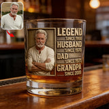 Legend Husband Dad Grandpa - Personalized Grandpa Whiskey Glass
