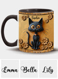 Cute Black Cat - Personalized Black Cat Accent Mug