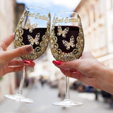 Best Besties - Personalized Bestie Wine Glass With Long Stem