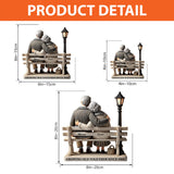 Old Couple Sitting On Bench At The Park - Personalized Couple Custom Shaped Acrylic Plaque