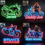 Custom Any Photo, Any Vehicle - Personalized Biker LED Light Acrylic Sign
