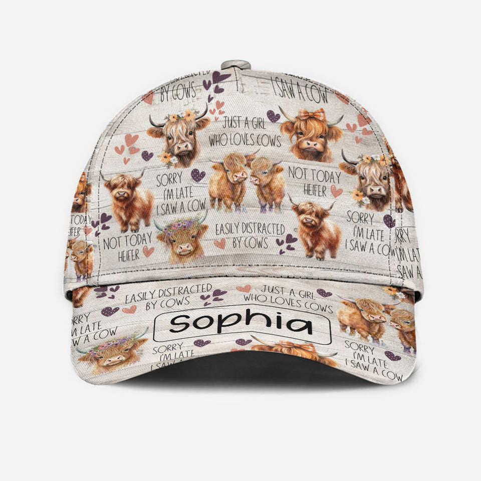 Just A Girl Who Loves Highland Cows - Personalized Highland Cow Classic Cap