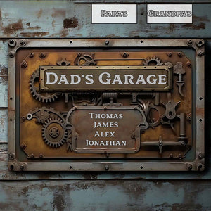 Dad's Garage - Personalized Father Rectangle Metal Sign