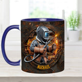 Proud Welder Man - Personalized Welder Accent Mug