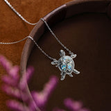 Mom Grandma Turtle - Personalized Mother Custom Shaped Pendant Necklace