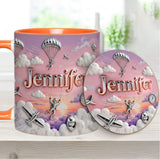 Love SkyDiving - Personalized Skydiving Accent Mug & Coaster