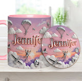 Love SkyDiving - Personalized Skydiving Accent Mug & Coaster