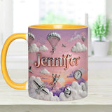 Love SkyDiving - Personalized Skydiving Accent Mug & Coaster