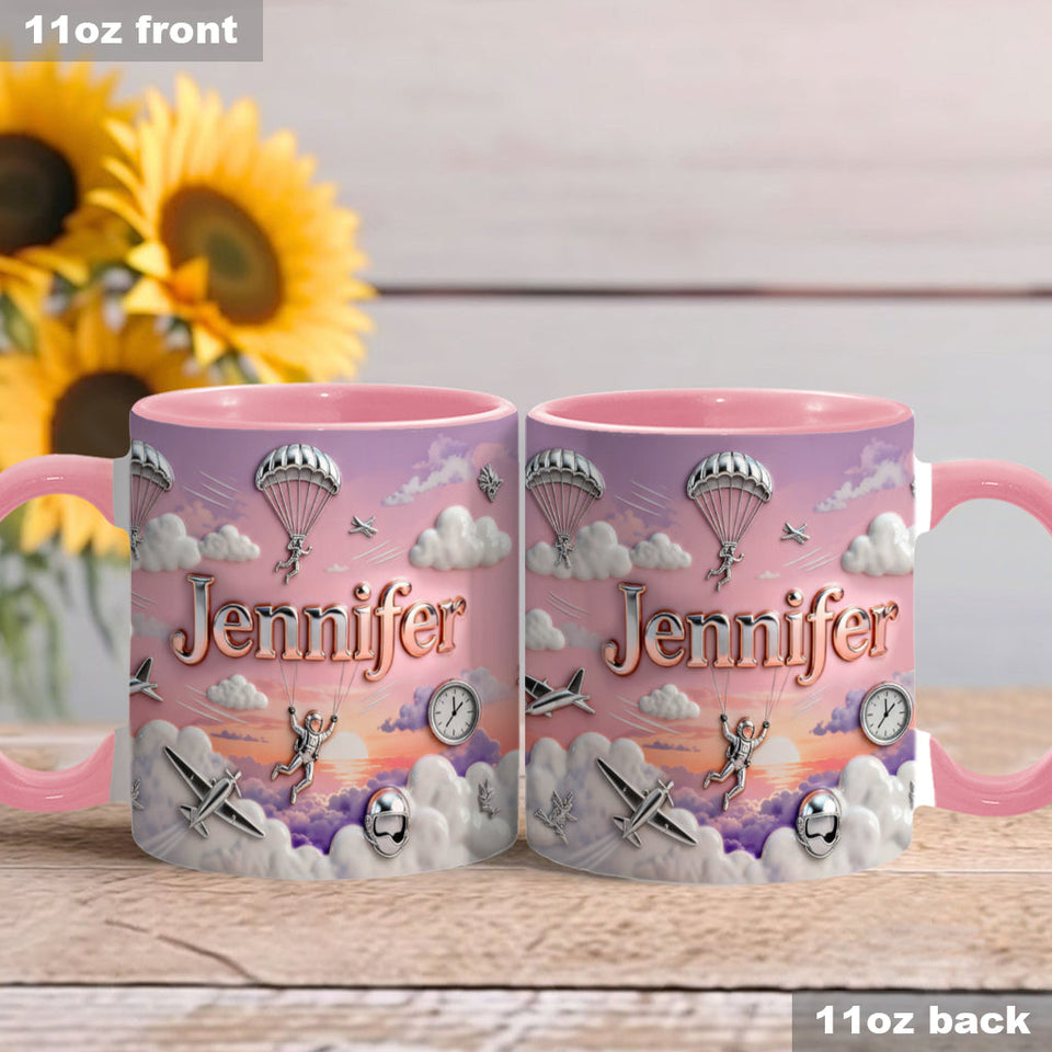 Love SkyDiving - Personalized Skydiving Accent Mug & Coaster