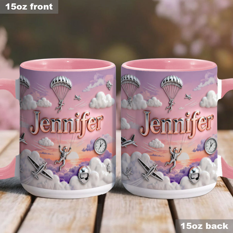 Love SkyDiving - Personalized Skydiving Accent Mug & Coaster