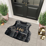 Bulletproof Police Vest - Personalized Police Officer Non-Slip Tufted Rug
