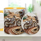 Cool Dirt Bike, Motocross - Personalized Dirt Bike Accent Mug & Coaster