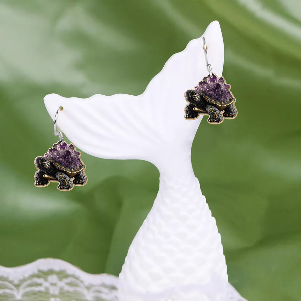 Amethyst/ Rose Quartz/ Ruby/... Style Turtle - Personalized Turtle Earrings