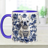 Cute French Bulldog Frenchie - Personalized Dog Accent Mug
